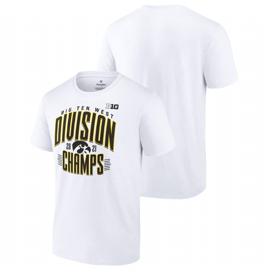 Men Iowa Hawkeyes 2021 Big Ten West Football Division Champions T-Shirt White