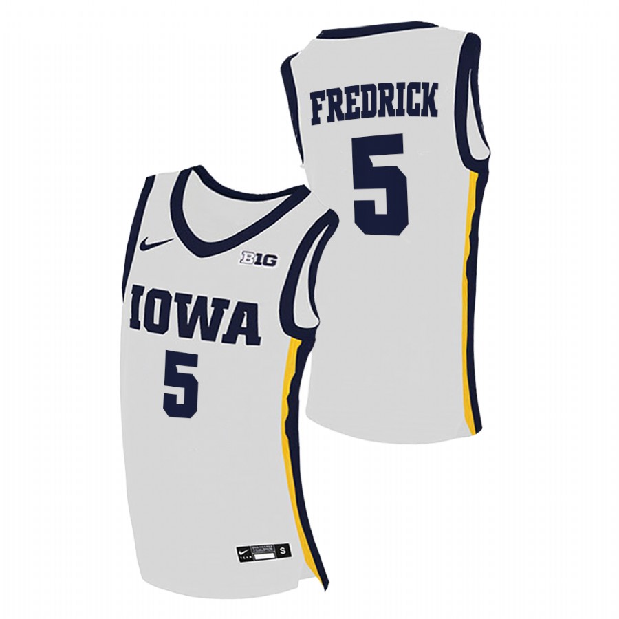 Men Iowa Hawkeyes C.J. Fredrick Home 2020-21 College Basketball Jersey White