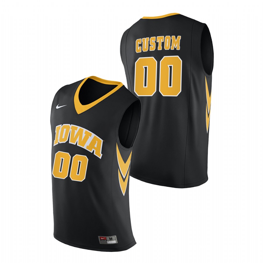 Men Iowa Hawkeyes Custom Replica 2020-21 College Basketball Jersey Black