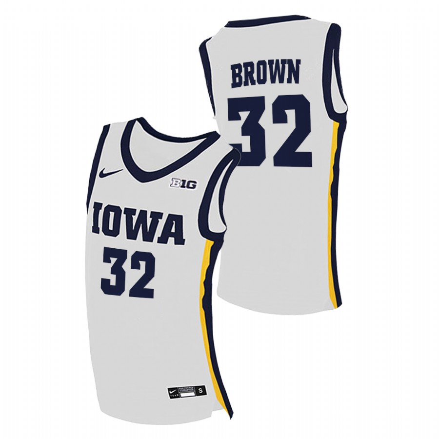 Men Iowa Hawkeyes Fred Brown Home College Basketball Jersey White