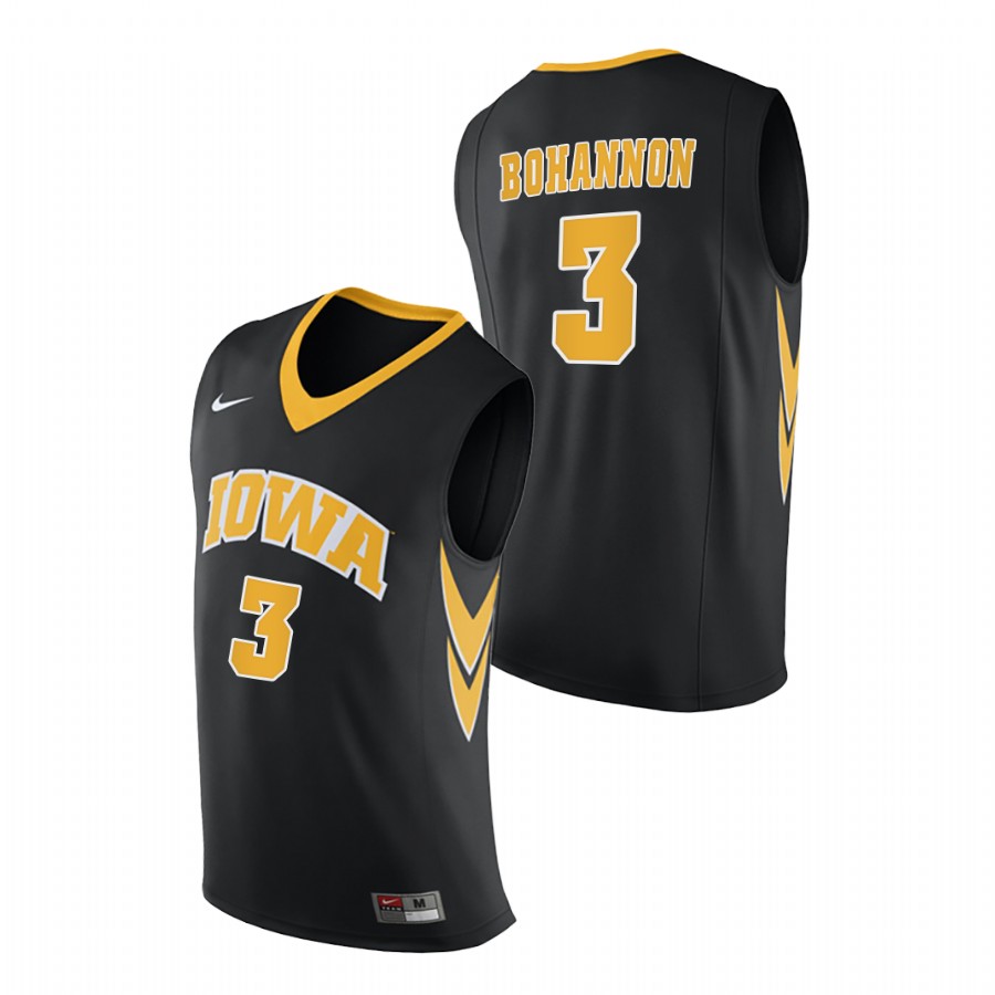 Men Iowa Hawkeyes Jordan Bohannon Replica 2020-21 College Basketball Jersey Black