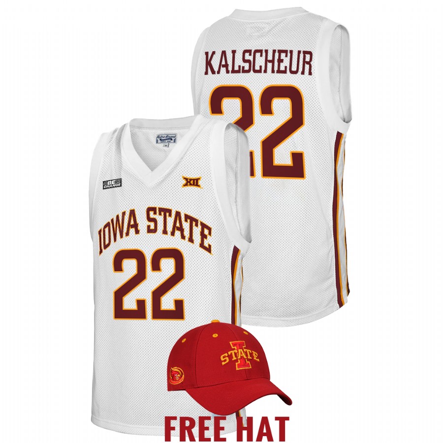 Men Iowa State Cyclones Gabe Kalscheur 2021-22 Free Hat Jersey White