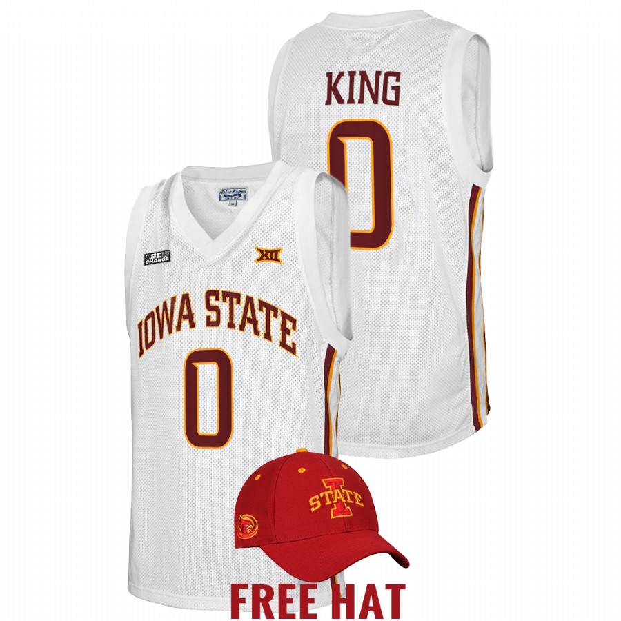 Men Iowa State Cyclones Tre King 2022-23 Free Hat Jersey White