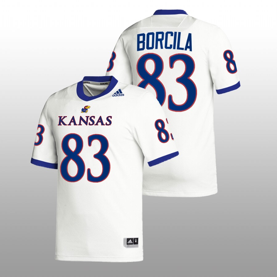 Men Jacob Borcila Premier Football Kansas Jayhawks 2022 Jersey White