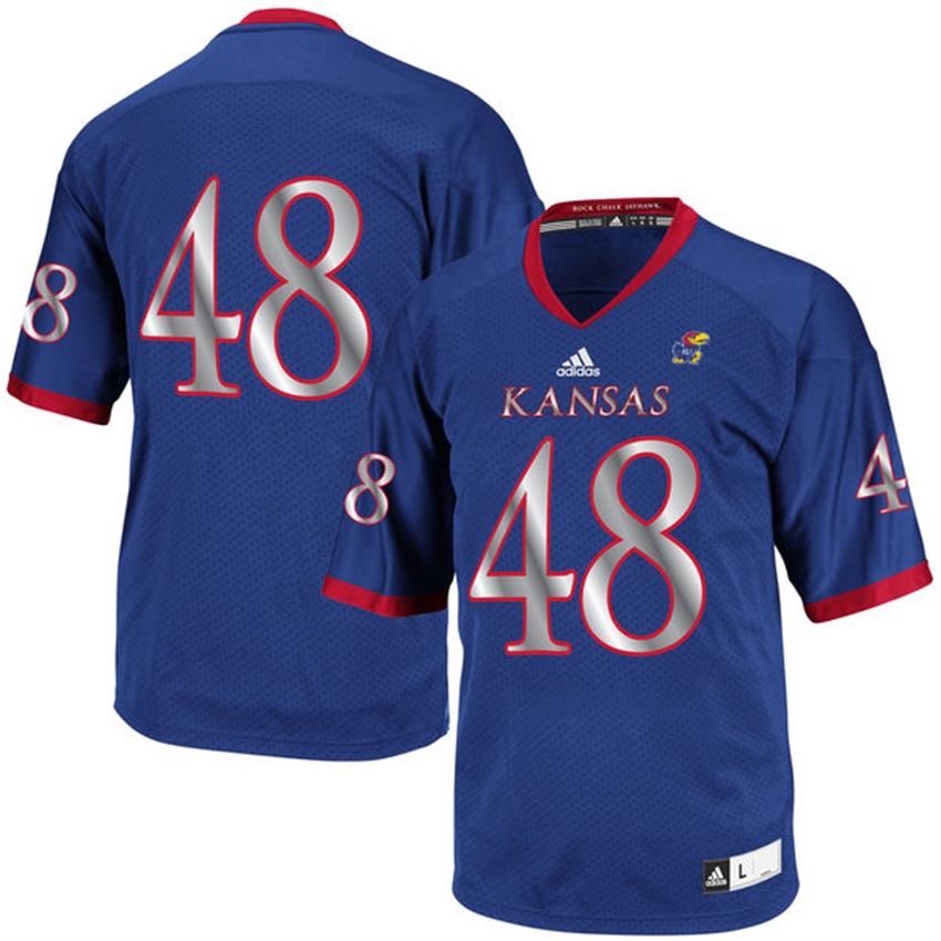 Men Kansas Jayhawks #48 Royal College Football Jersey