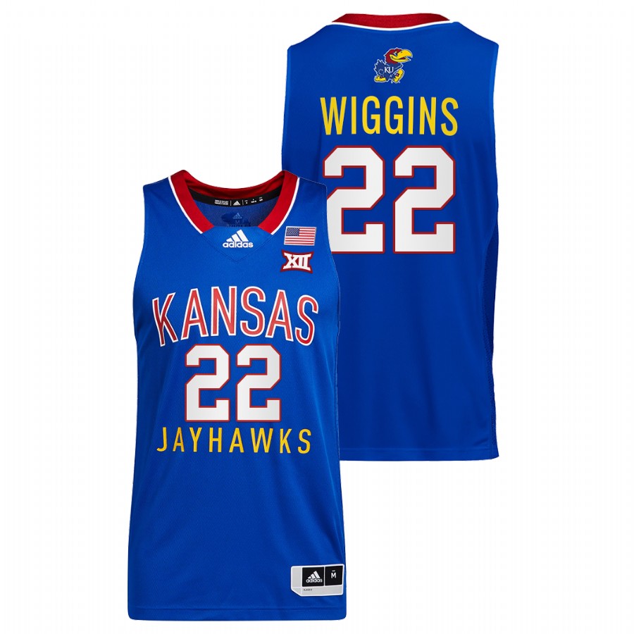 Men Kansas Jayhawks Andrew Wiggins Throwback Jersey Royal