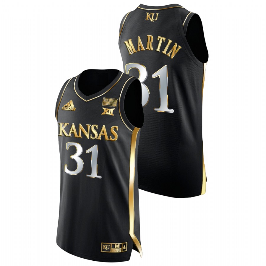 Men Kansas Jayhawks Cam Martin 2021-22 Authentic Basketball Jersey Black