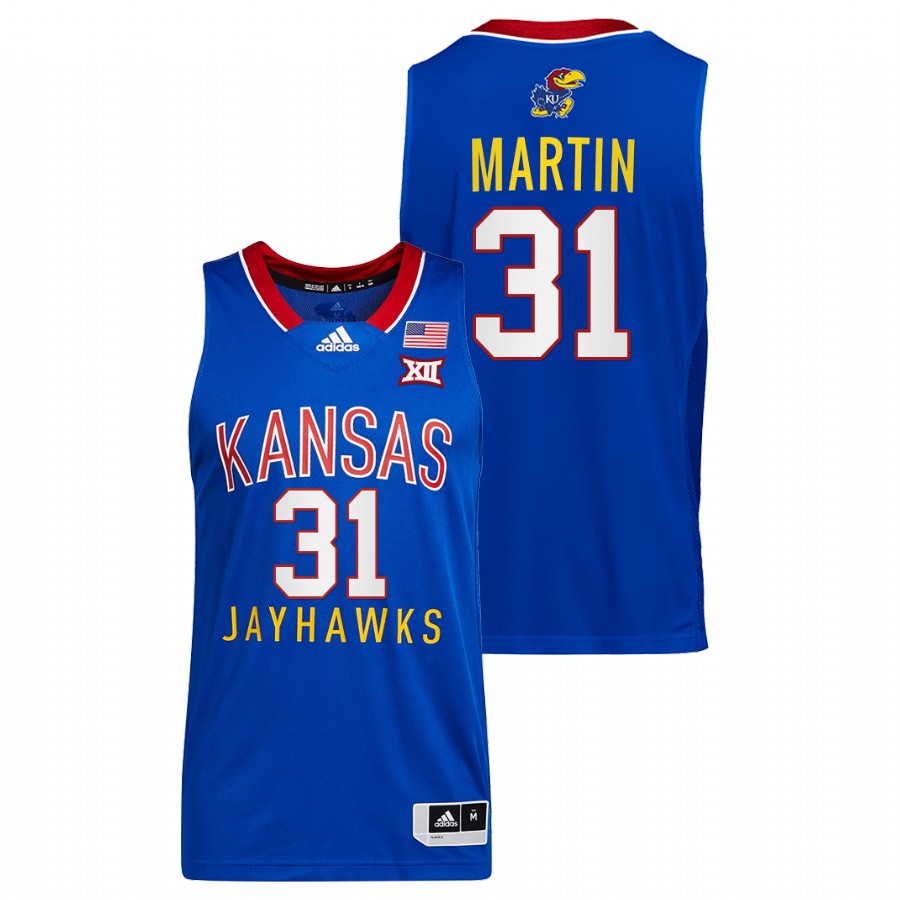 Men Kansas Jayhawks Cam Martin Throwback Jersey Royal