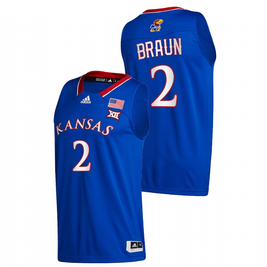 Men Kansas Jayhawks Christian Braun College Basketball 2020-21 New Season Jersey Royal