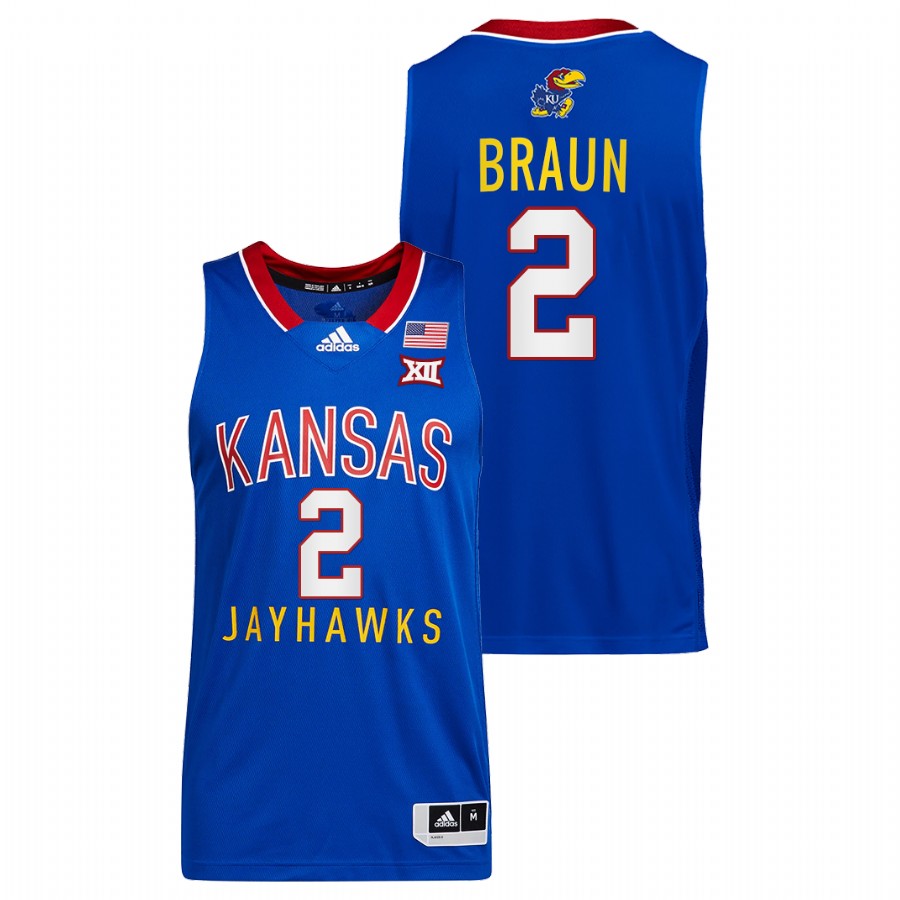 Men Kansas Jayhawks Christian Braun Throwback Jersey Royal