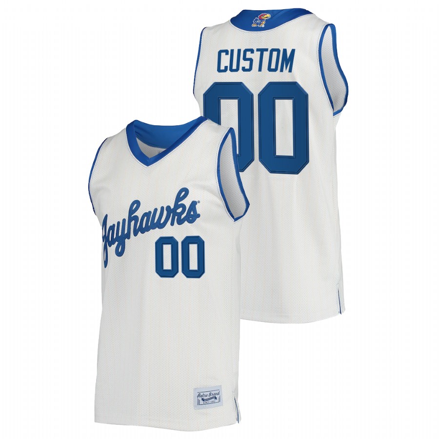 Men Kansas Jayhawks Custom Commemorative Classic College Jersey Cream