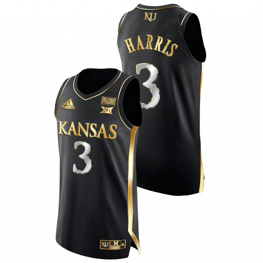 Men Kansas Jayhawks Dajuan Harris 2021-22 Authentic Basketball Jersey Black