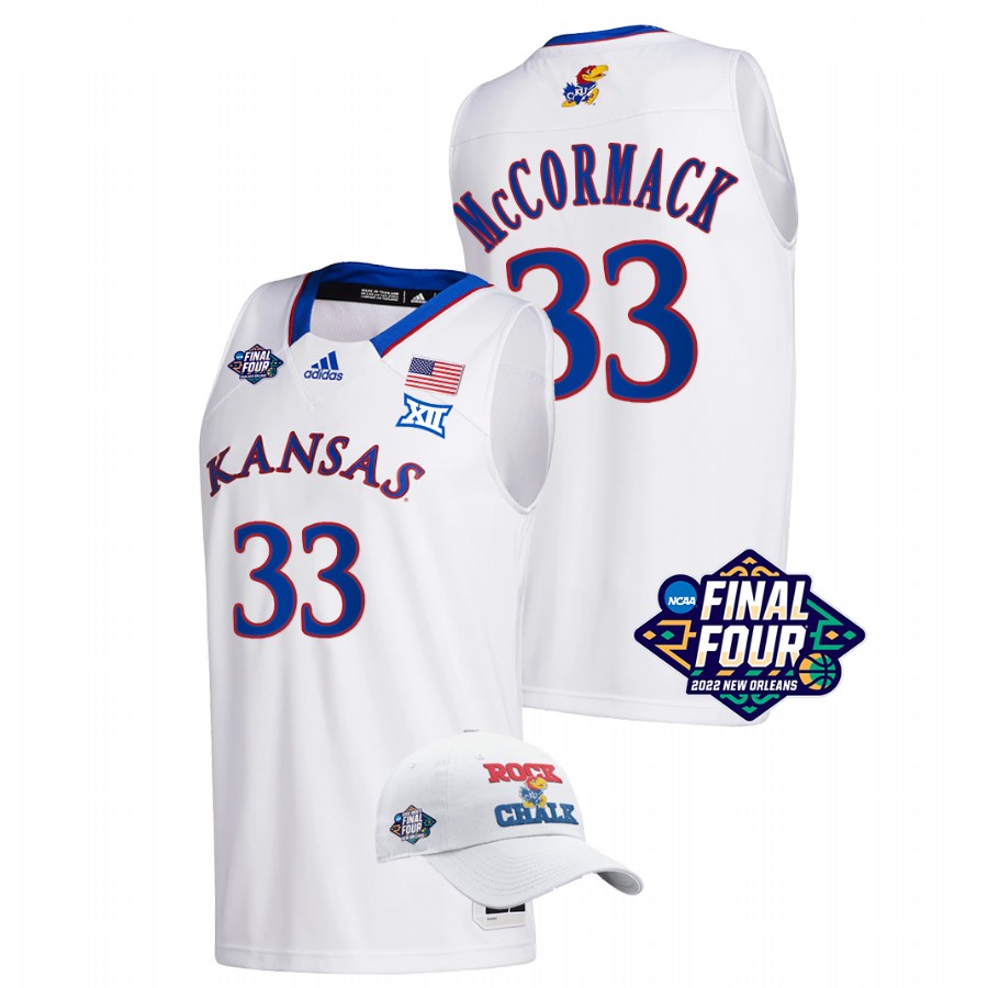 Men Kansas Jayhawks David McCormack Basketball Jersey White