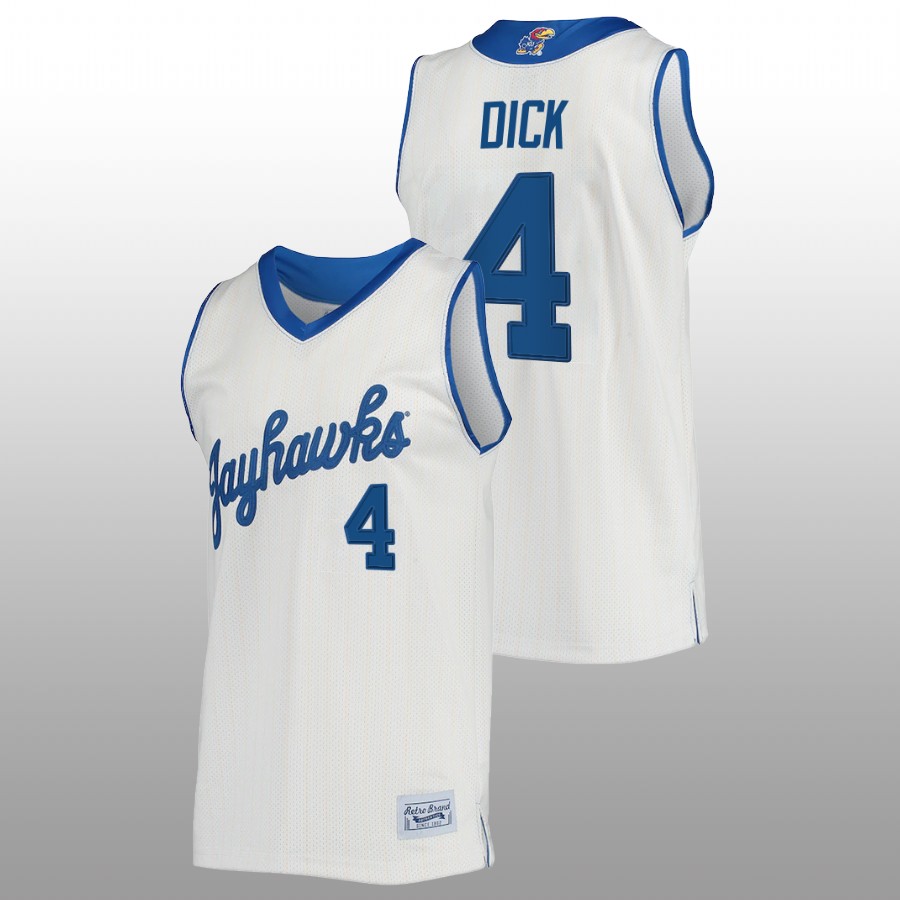 Men Kansas Jayhawks Gradey Dick College Basketball Jersey White