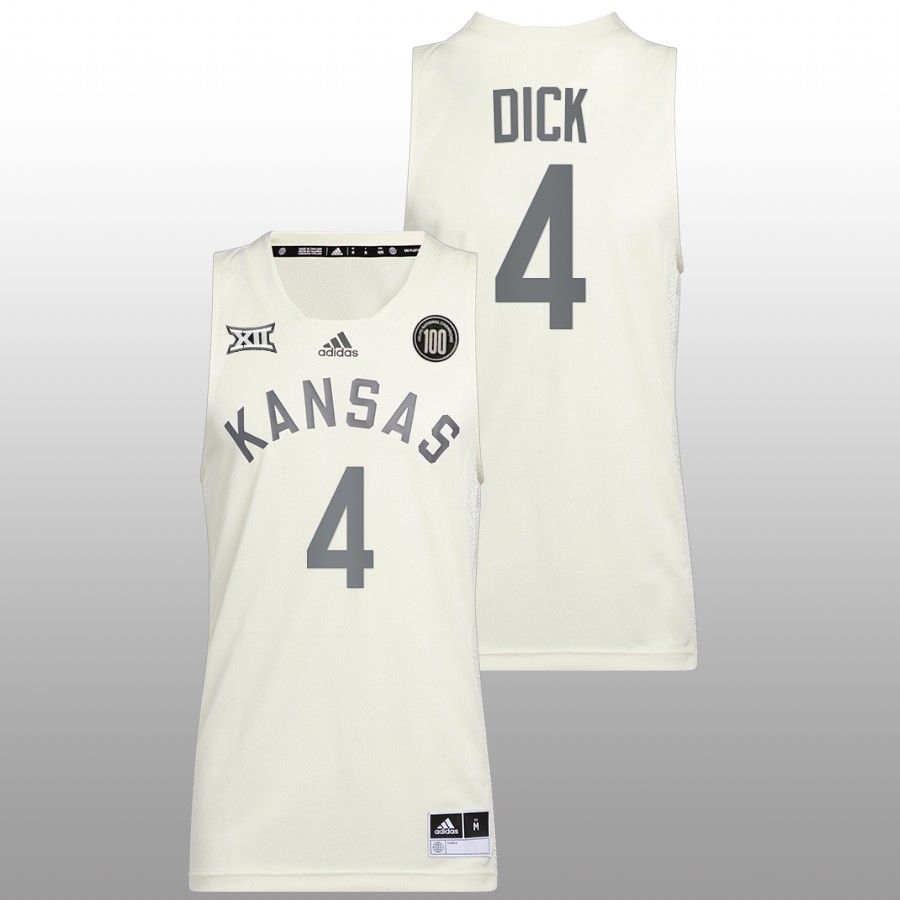 Men Kansas Jayhawks Gradey Dick College Basketball Jersey White1