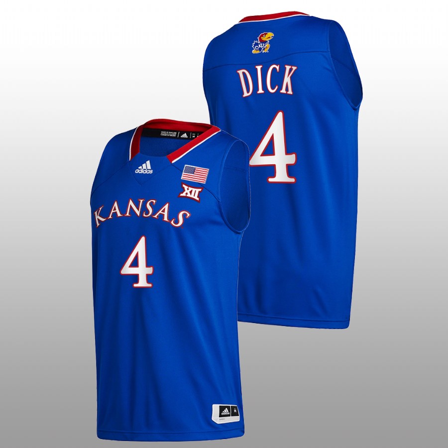 Men Kansas Jayhawks Gradey Dick Jersey Blue