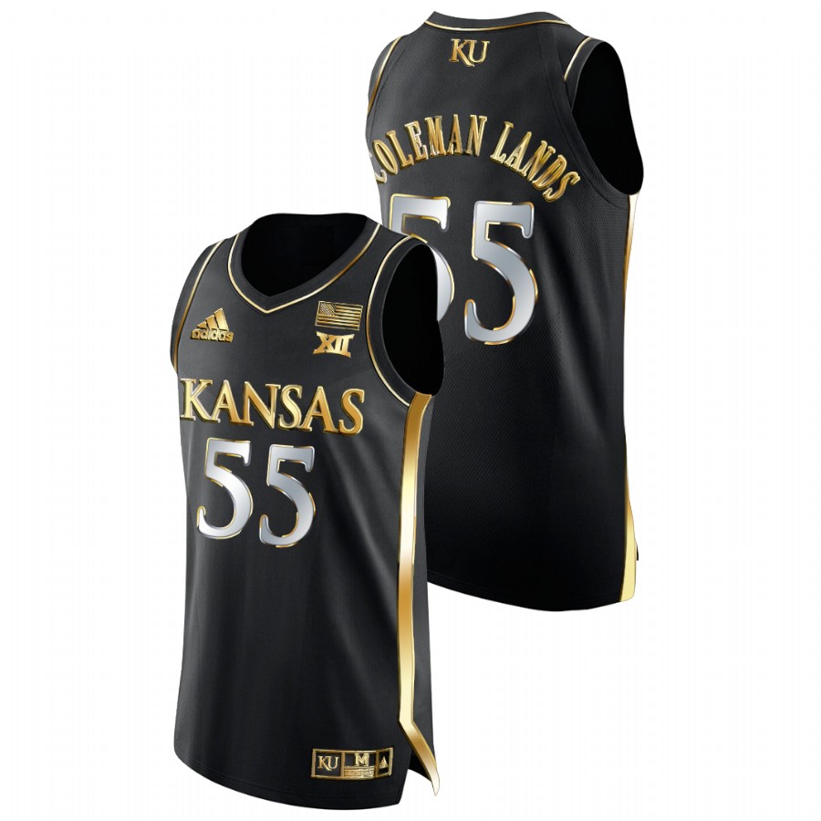 Men Kansas Jayhawks Jalen Coleman-Lands 2021-22 Authentic Basketball Jersey Black