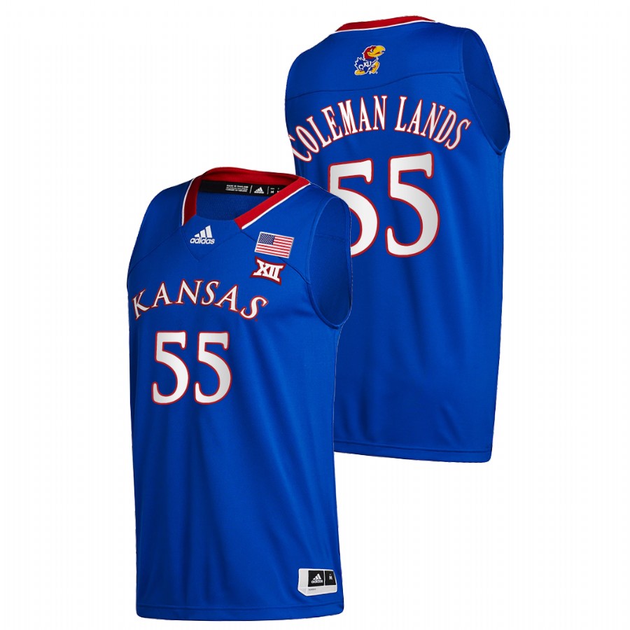 Men Kansas Jayhawks Jalen Coleman-Lands 2021-22 Away Jersey Blue