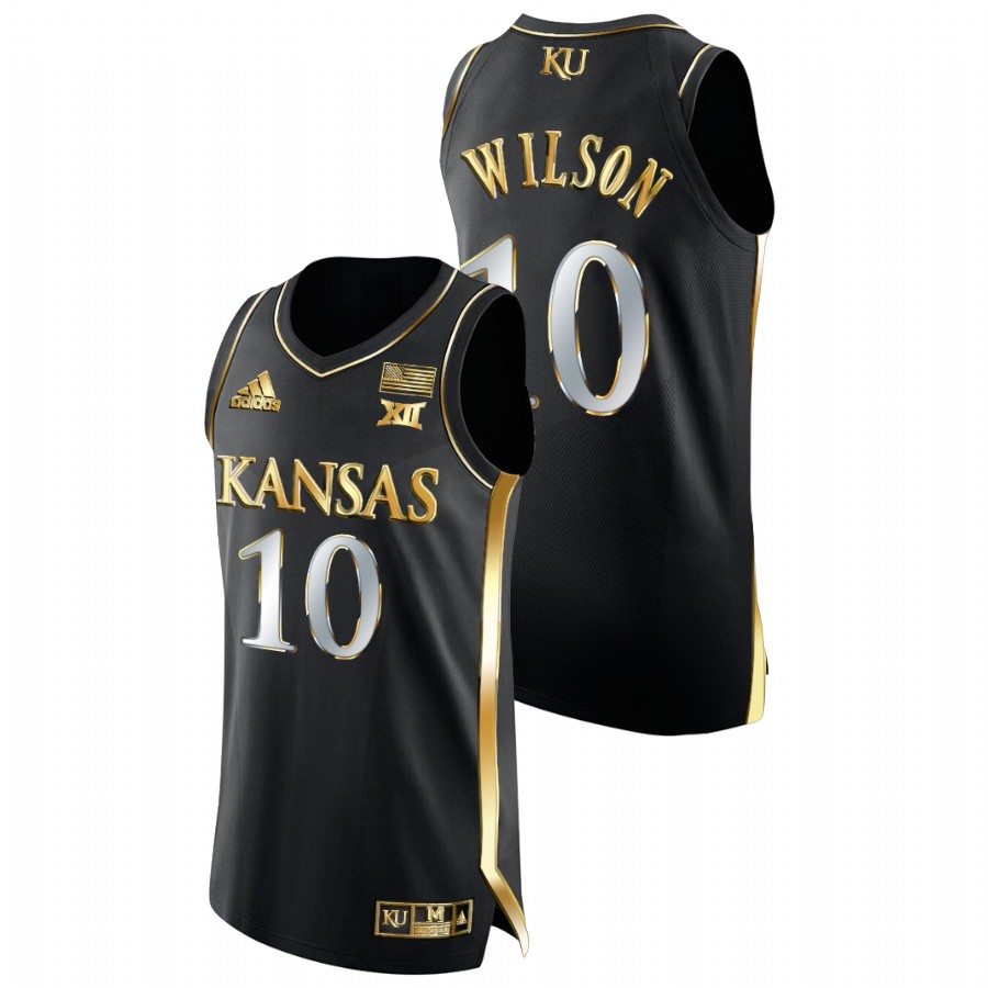Men Kansas Jayhawks Jalen Wilson 2021-22 Authentic Basketball Jersey Black