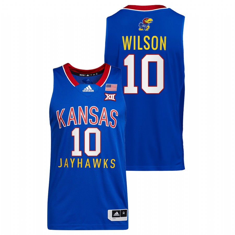 Men Kansas Jayhawks Jalen Wilson Throwback Jersey Royal
