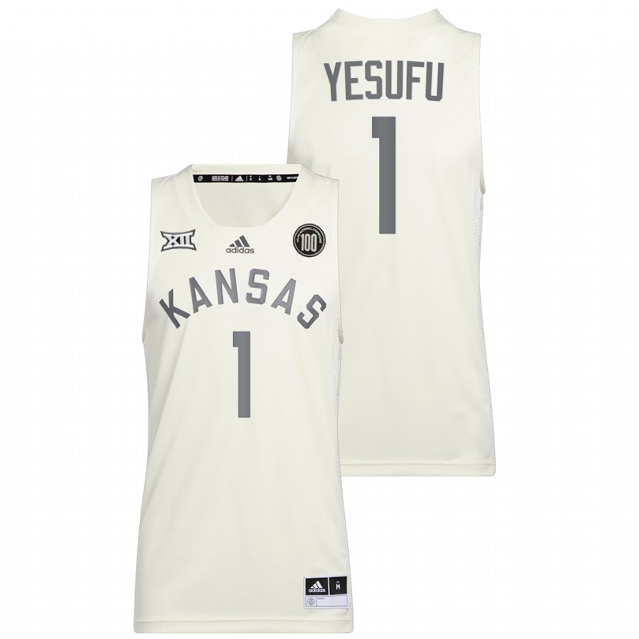 Men Kansas Jayhawks Joseph Yesufu 2022 College Basketball Jersey White