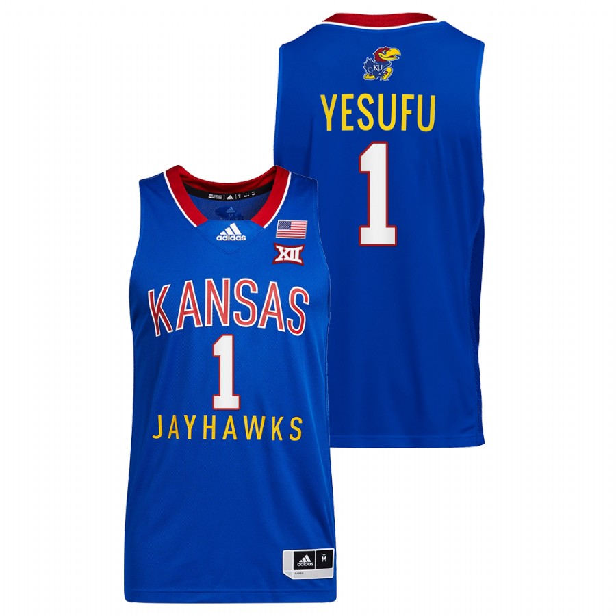 Men Kansas Jayhawks Joseph Yesufu Throwback Jersey Royal