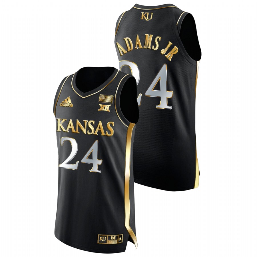 Men Kansas Jayhawks K.J. Adams Jr. 2021-22 Authentic Basketball Jersey Black
