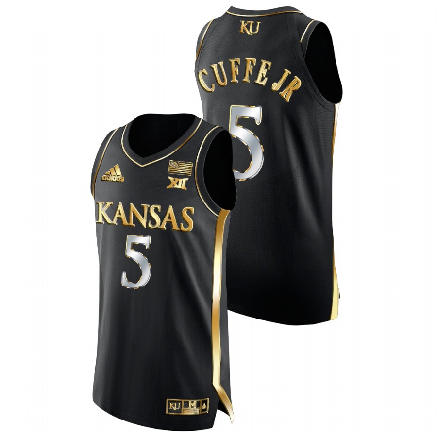 Men Kansas Jayhawks Kyle Cuffe Jr. 2021-22 Authentic Basketball Jersey Black