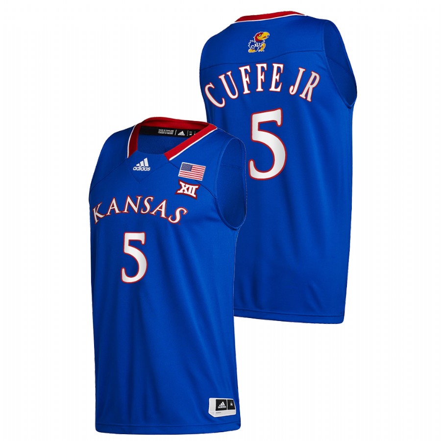 Men Kansas Jayhawks Kyle Cuffe Jr. 2021-22 Away Jersey Blue