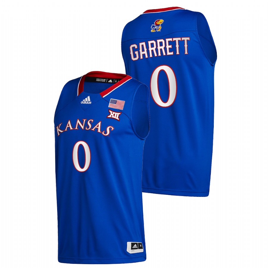 Men Kansas Jayhawks Marcus Garrett College Basketball 2020-21 New Season Jersey Royal