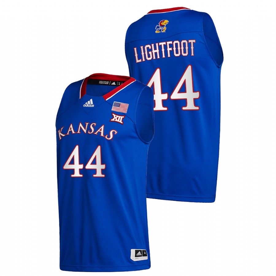Men Kansas Jayhawks Mitch Lightfoot College Basketball 2020-21 New Season Jersey Royal