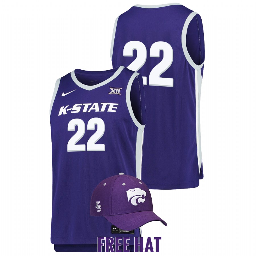 Men Kansas State Wildcats 2022 Free Hat Jersey Purple