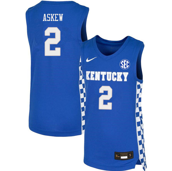 Men Kentucky Wildcats #2 Devin Askew Nike Royal Basketball Swingman Jersey