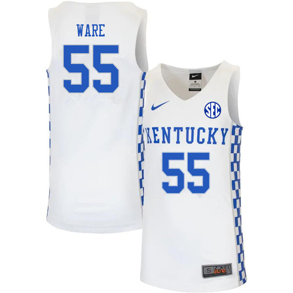 Men Kentucky Wildcats #55 Lance Ware Nike White Basketball Swingman Jersey