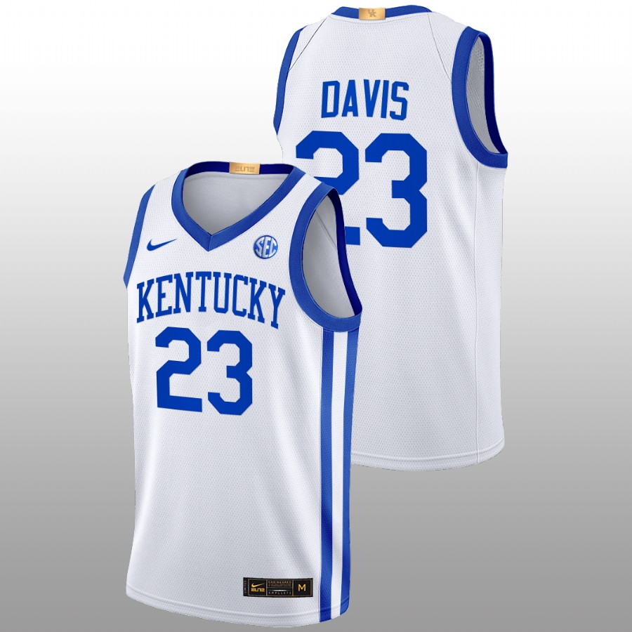Men Kentucky Wildcats Anthony Davis 2022-23 Alumni Basketball Jersey White