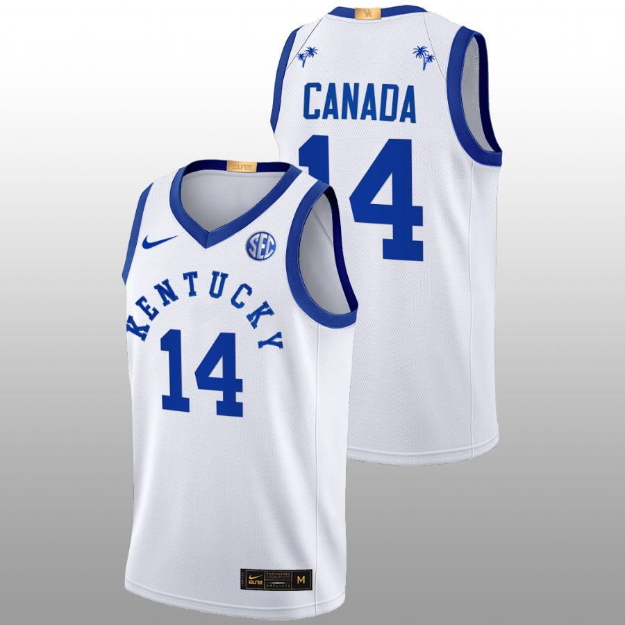 Men Kentucky Wildcats Brennan Canada Basketball Jersey White