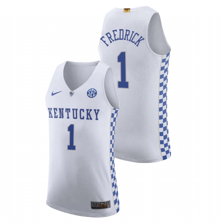 Men Kentucky Wildcats CJ Fredrick 2021-22 Authentic Jersey White