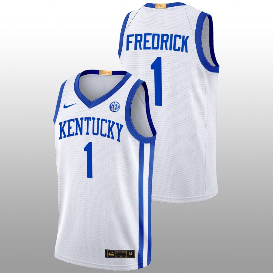 Men Kentucky Wildcats CJ Fredrick 2022-23 Elite Basketball Jersey White