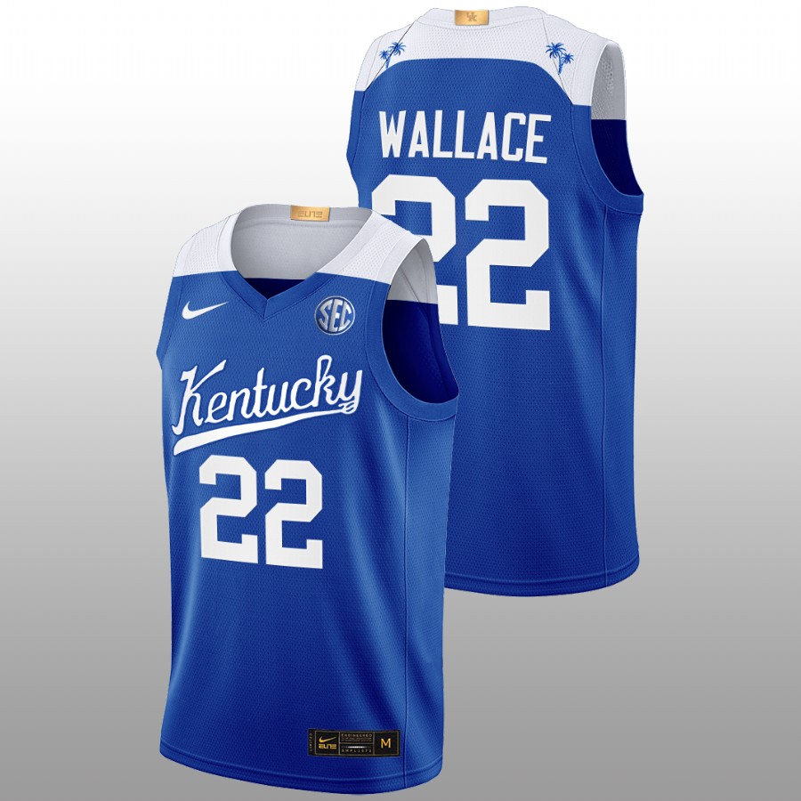 Men Kentucky Wildcats Cason Wallace 2022-23 Elite Jersey Blue