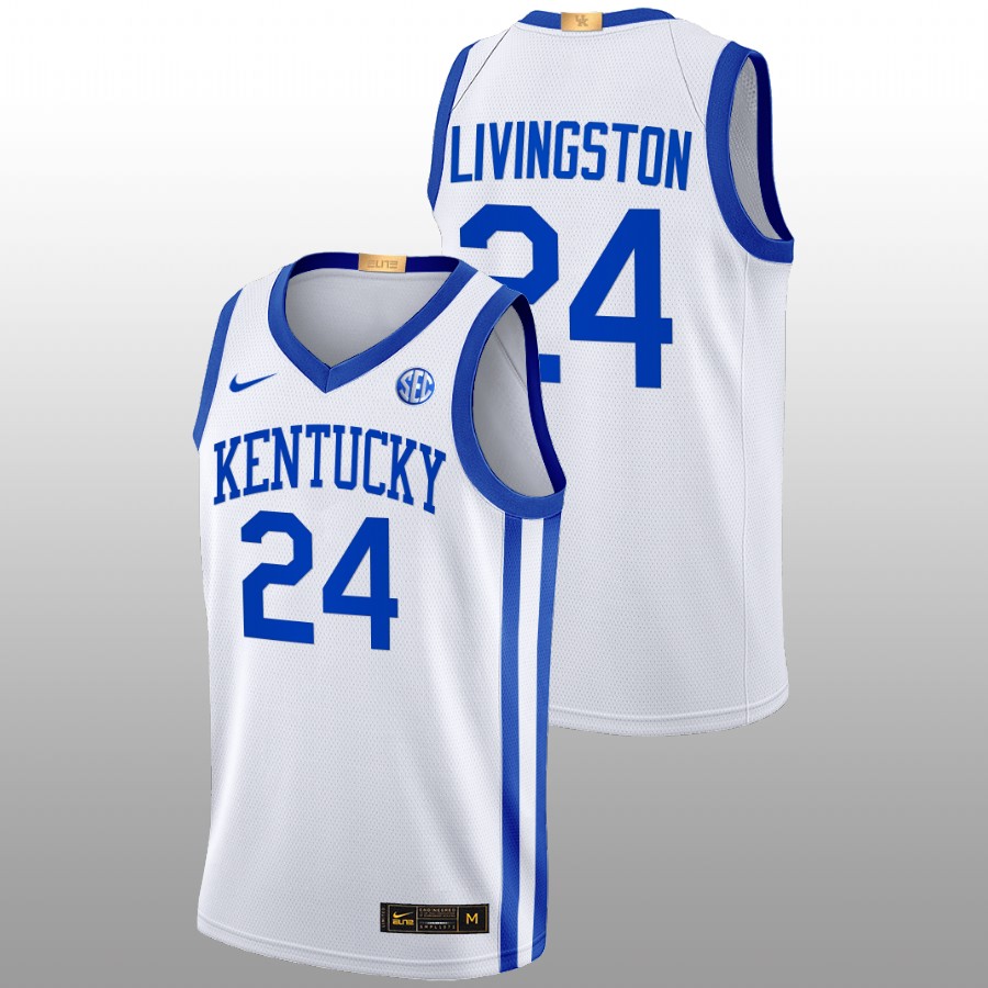Men Kentucky Wildcats Chris Livingston 2022-23 Elite Basketball Jersey White