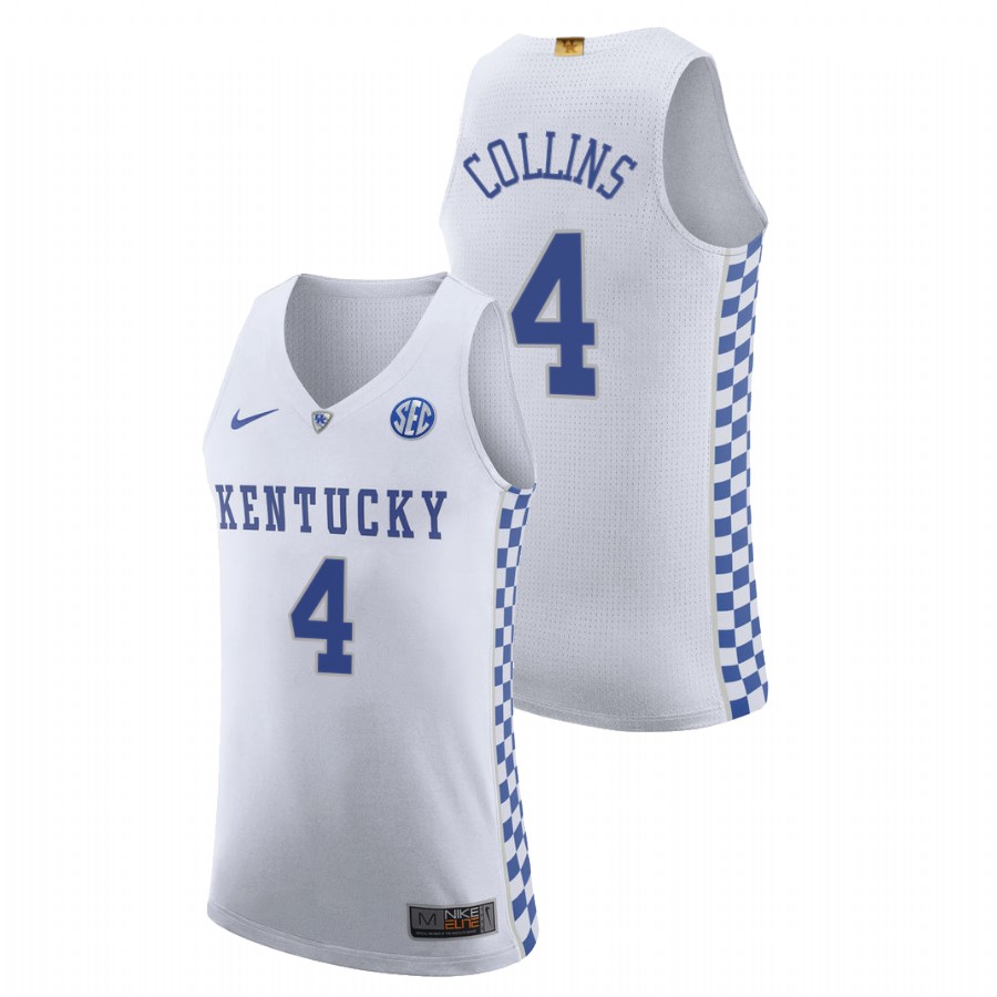 Men Kentucky Wildcats Daimion Collins 2021-22 Authentic Jersey White