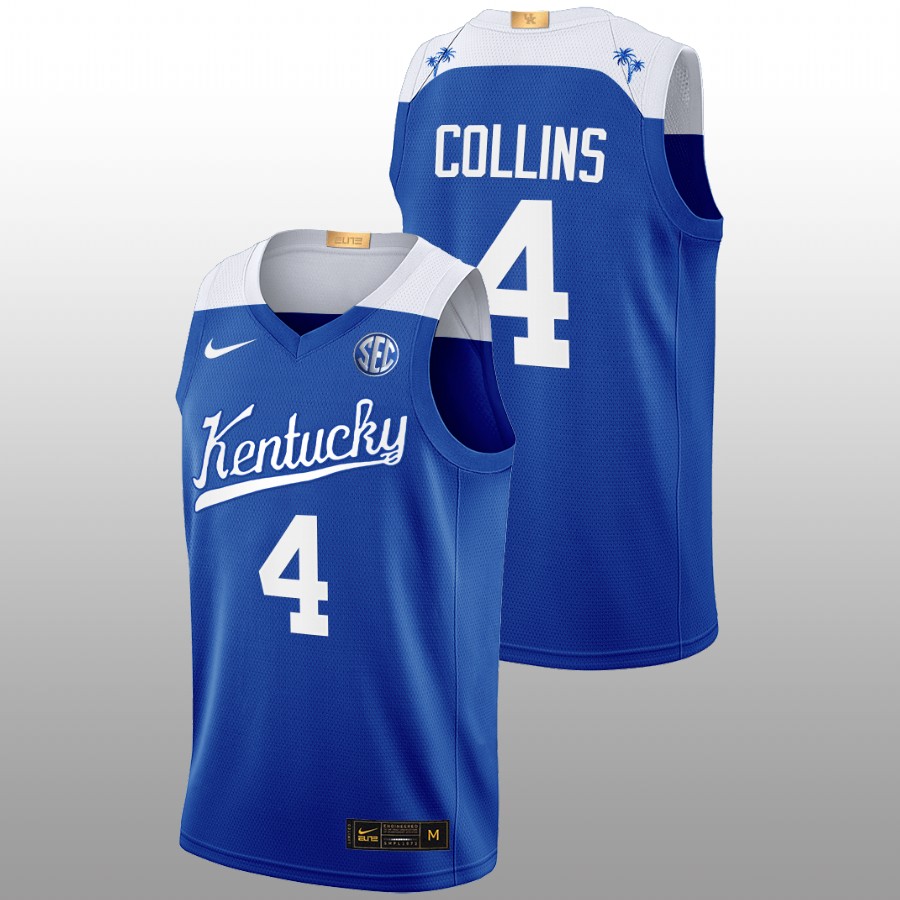 Men Kentucky Wildcats Daimion Collins 2022-23 Elite Jersey Blue