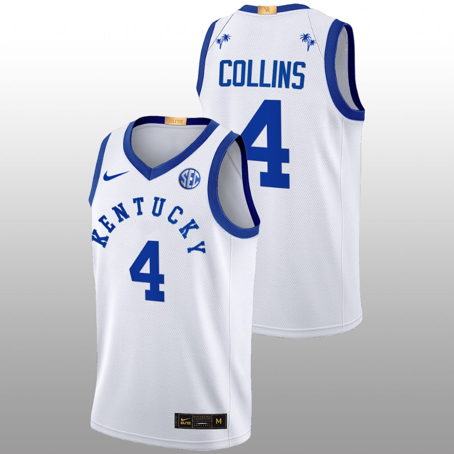 Men Kentucky Wildcats Daimion Collins Basketball Jersey White
