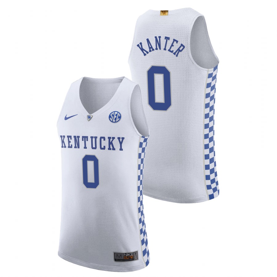 Men Kentucky Wildcats Enes Kanter Jersey White