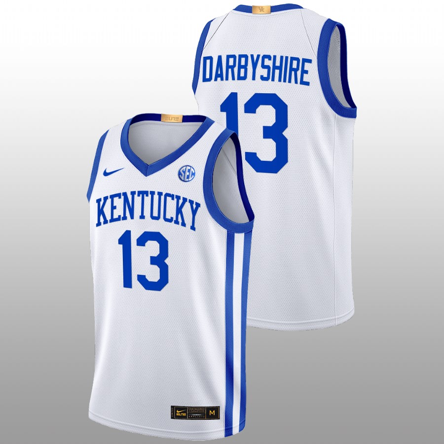Men Kentucky Wildcats Grant Darbyshire 2022-23 Elite Basketball Jersey White