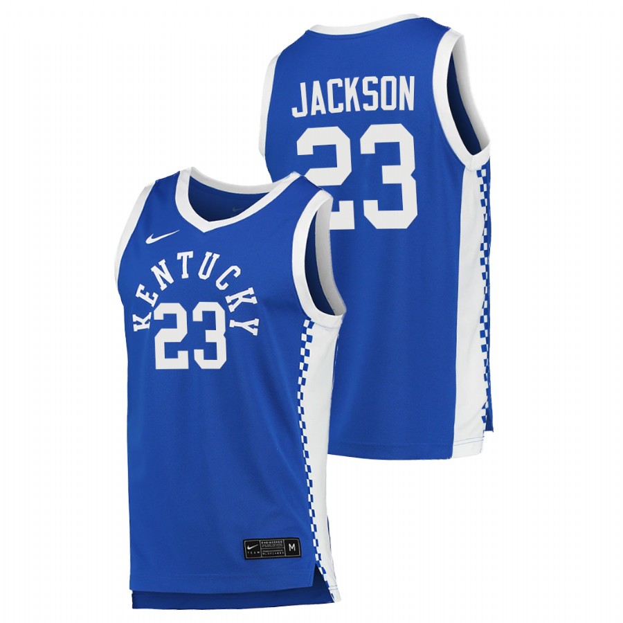 Men Kentucky Wildcats Isaiah Jackson College Basketball 2020-21 Jersey Blue