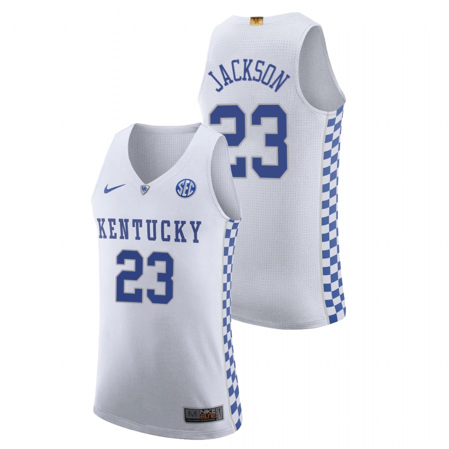 Men Kentucky Wildcats Isaiah Jackson College Basketball 2021 NBA Top Draft Jersey White