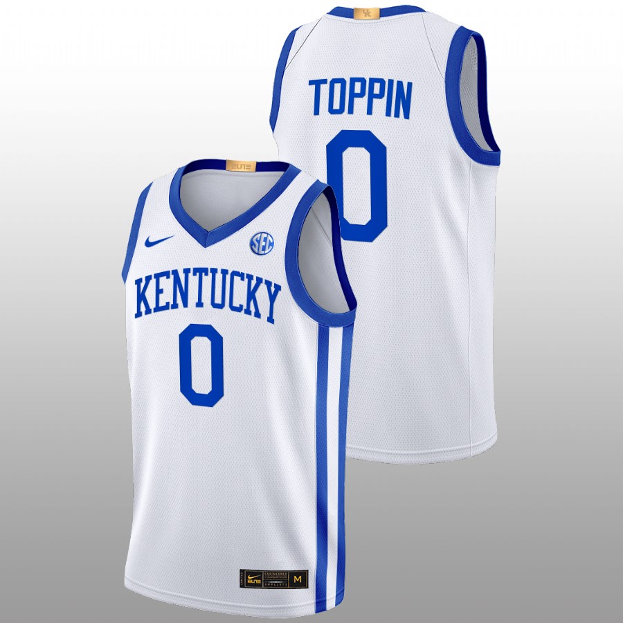 Men Kentucky Wildcats Jacob Toppin 2022-23 Elite Basketball Jersey White