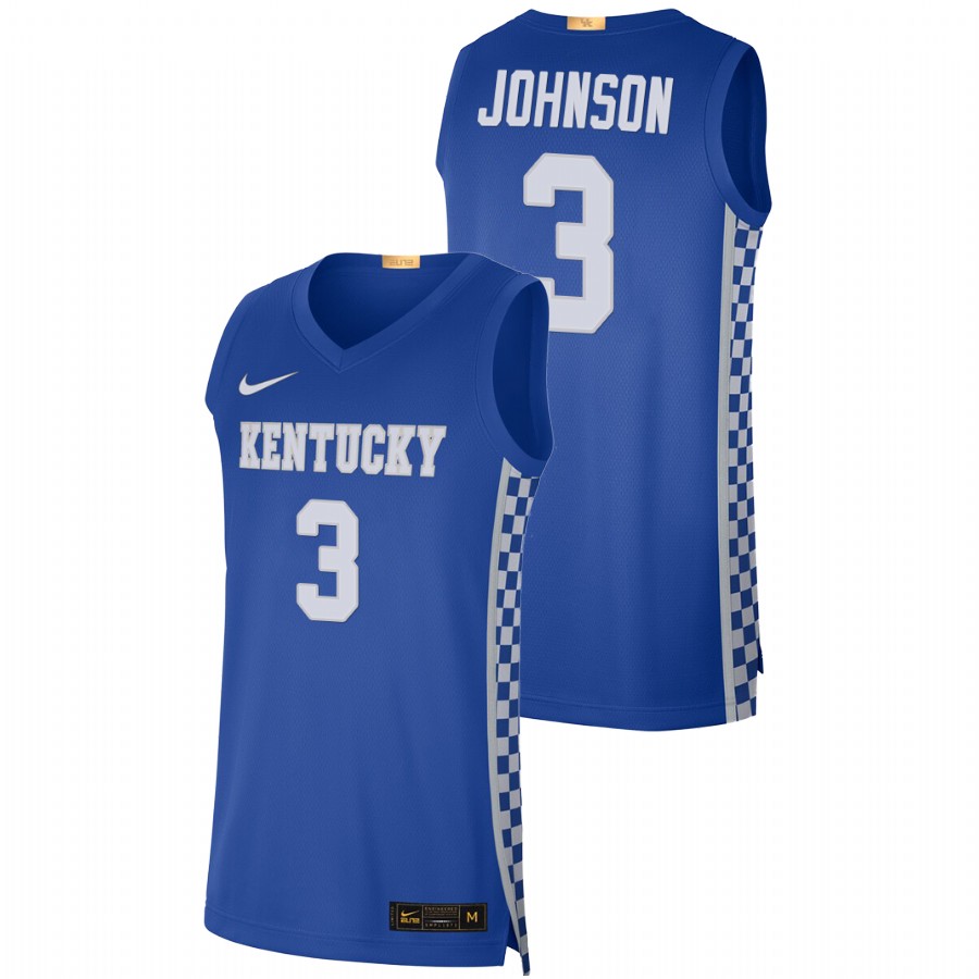 Men Kentucky Wildcats Keldon Johnson College Basketball Away Jersey Blue