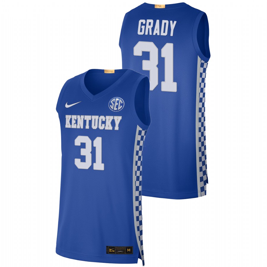 Men Kentucky Wildcats Kellan Grady 2021-22 Authentic Jersey Royal